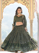 Unthinkable Lehenga choli in Green Colour
